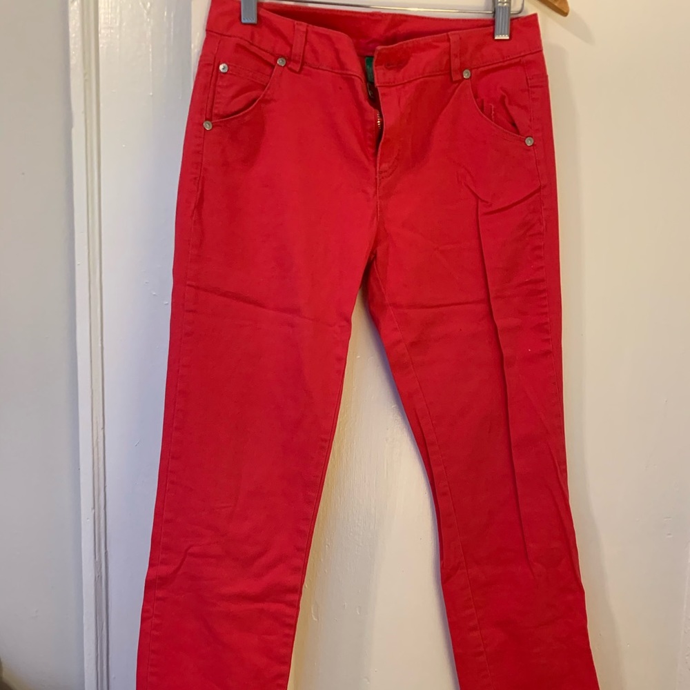 Straight red pants from Benetton
